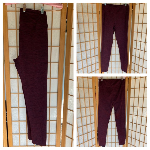 Cuddl Duds ClimateRight High Rise Dark Heathered Purple Leggings SZ M - Picture 1 of 13